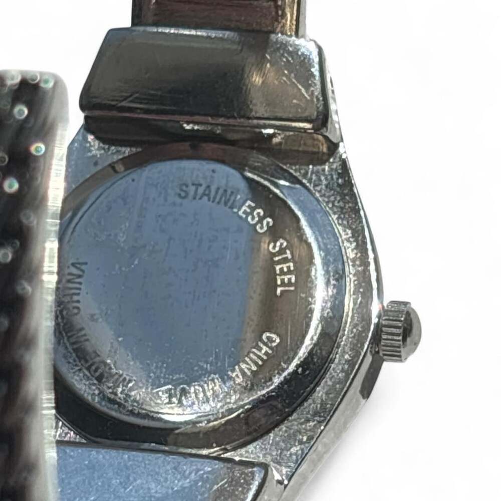 Geneva Silver Mesh Cuff Quartz Watch - Picture 4 of 5